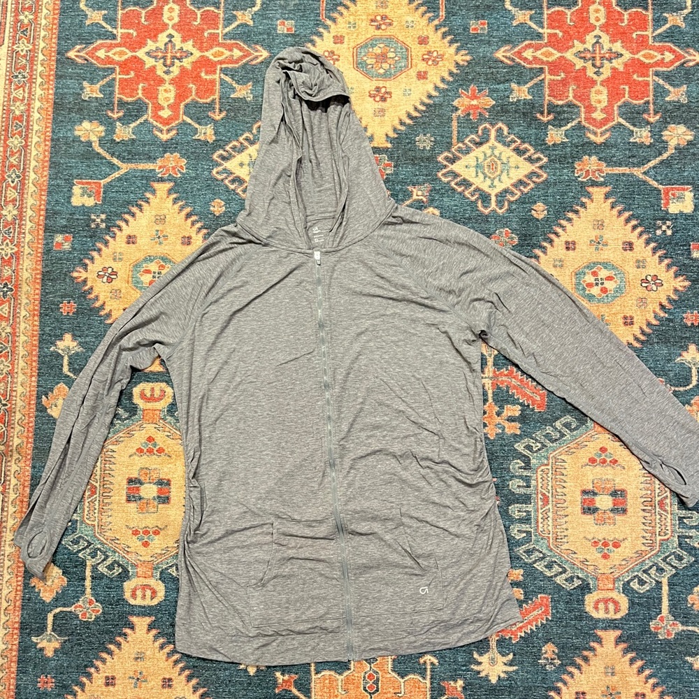 GapFit Maternity Breathe Gray Hoodie size xl